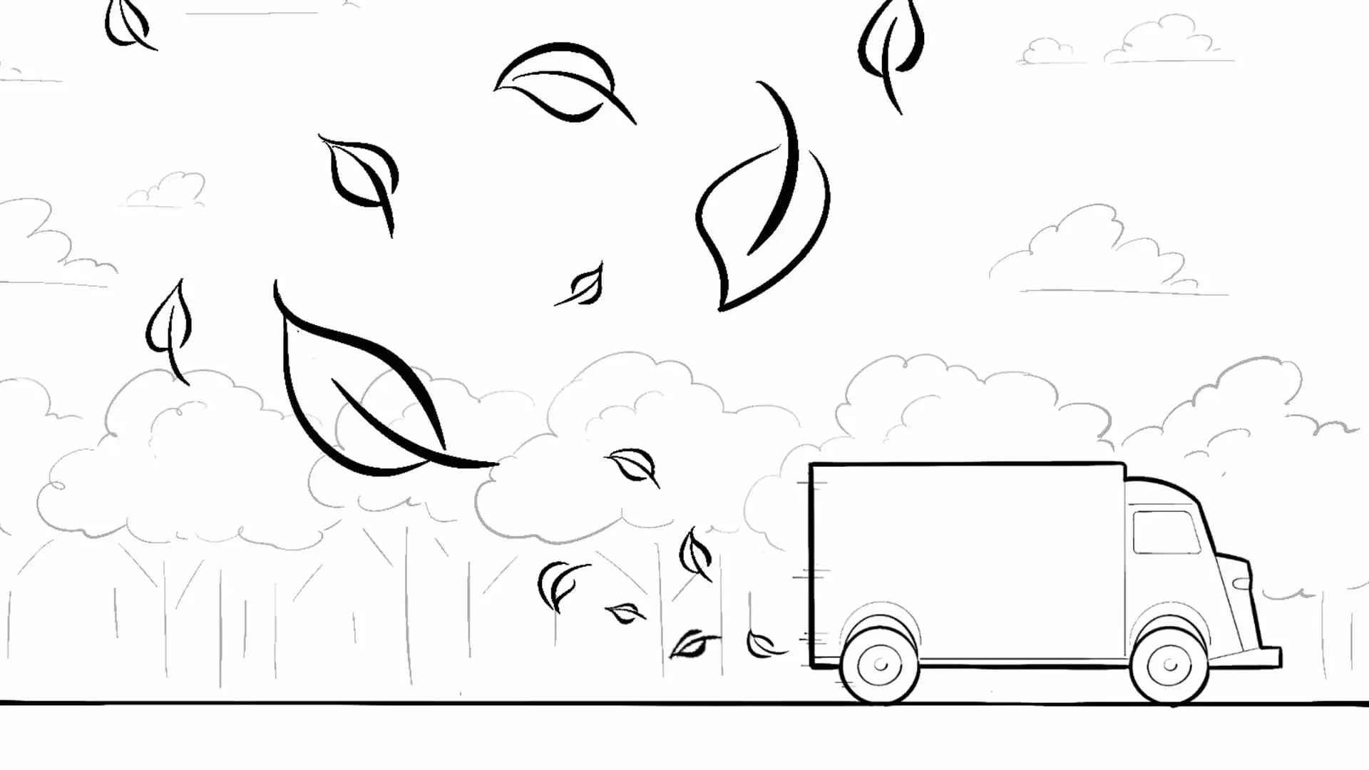 Disegno camion foglie